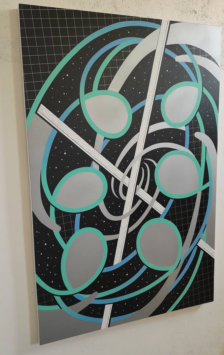 Original Abstract Outer Space Painting by Paolo Adel Danese