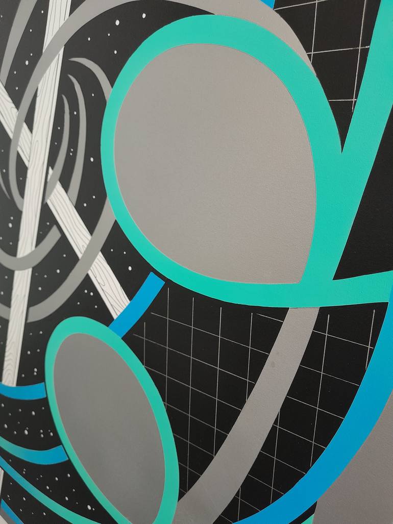 Original Abstract Outer Space Painting by Paolo Adel Danese