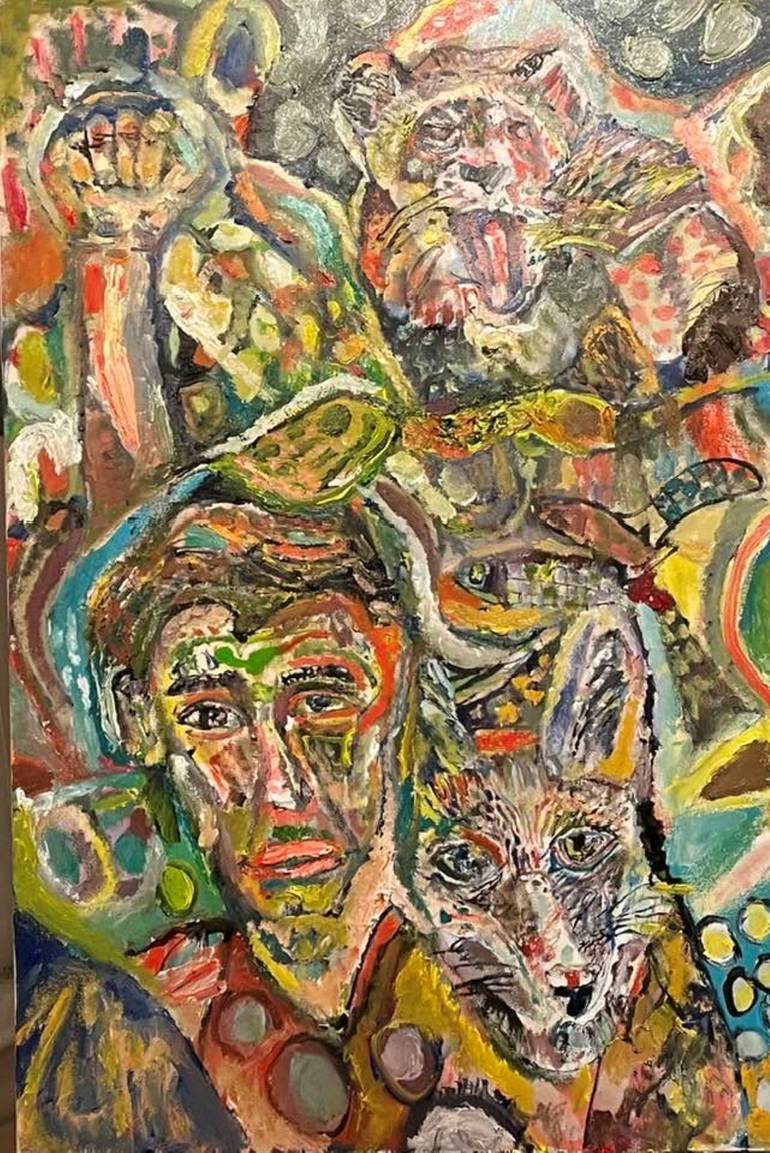 Original Abstract Expressionism Animal Painting by Sam Grantham