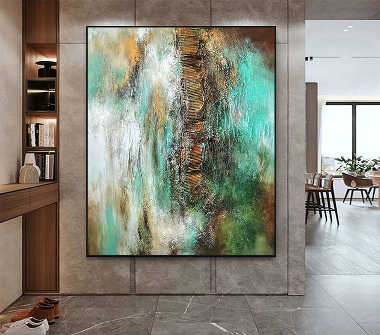 Original Abstract Mixed Media by Alexandra Petropoulou