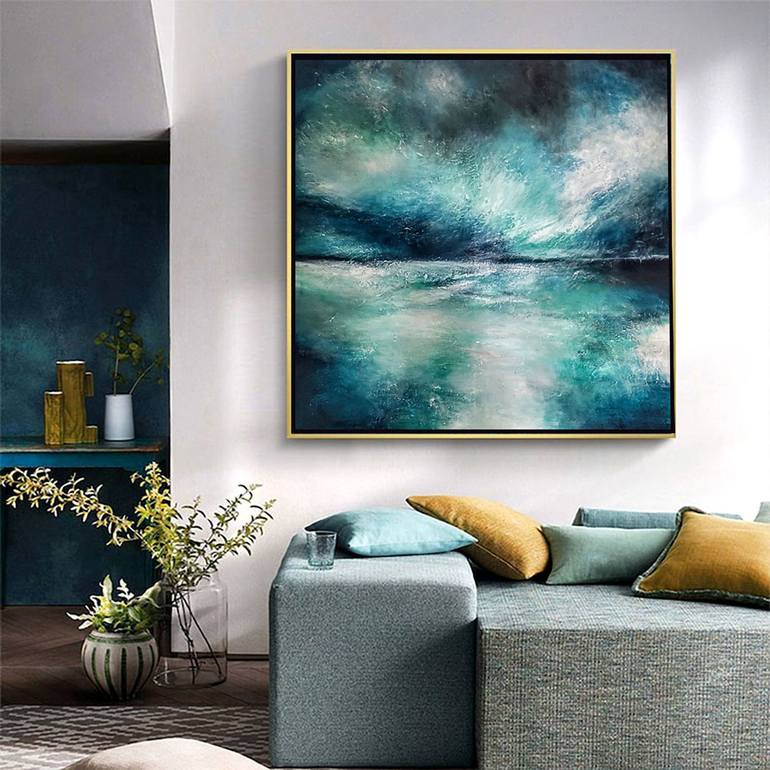 Original Abstract Beach Painting by Alexandra Petropoulou