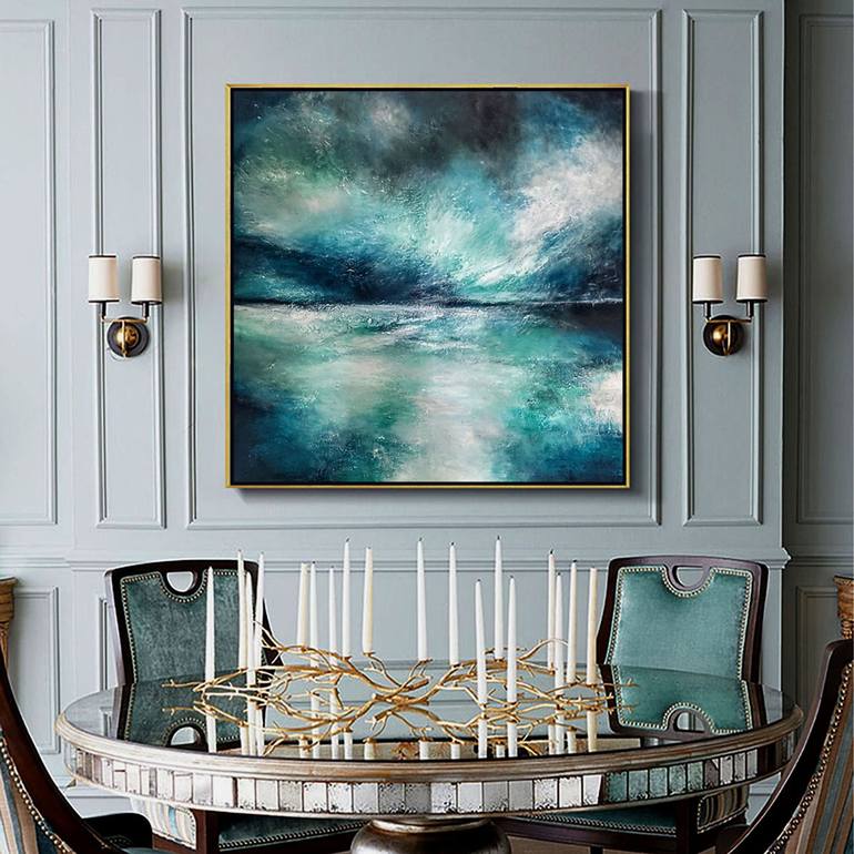 Original Abstract Beach Painting by Alexandra Petropoulou