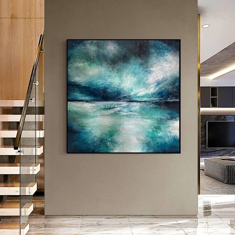 Original Abstract Beach Painting by Alexandra Petropoulou