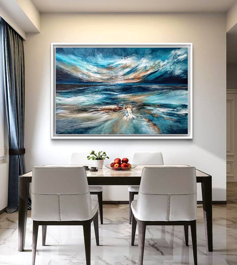 Original Abstract Expressionism Seascape Painting by Alexandra Petropoulou