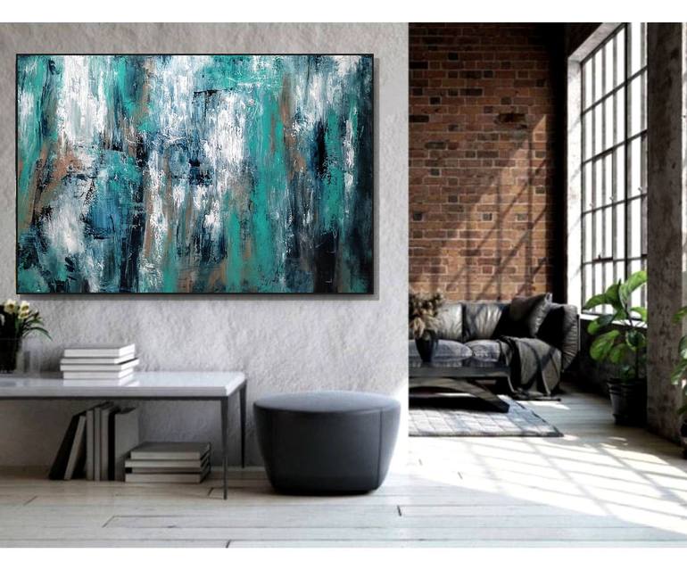 Original Art Deco Abstract Painting by Alexandra Petropoulou