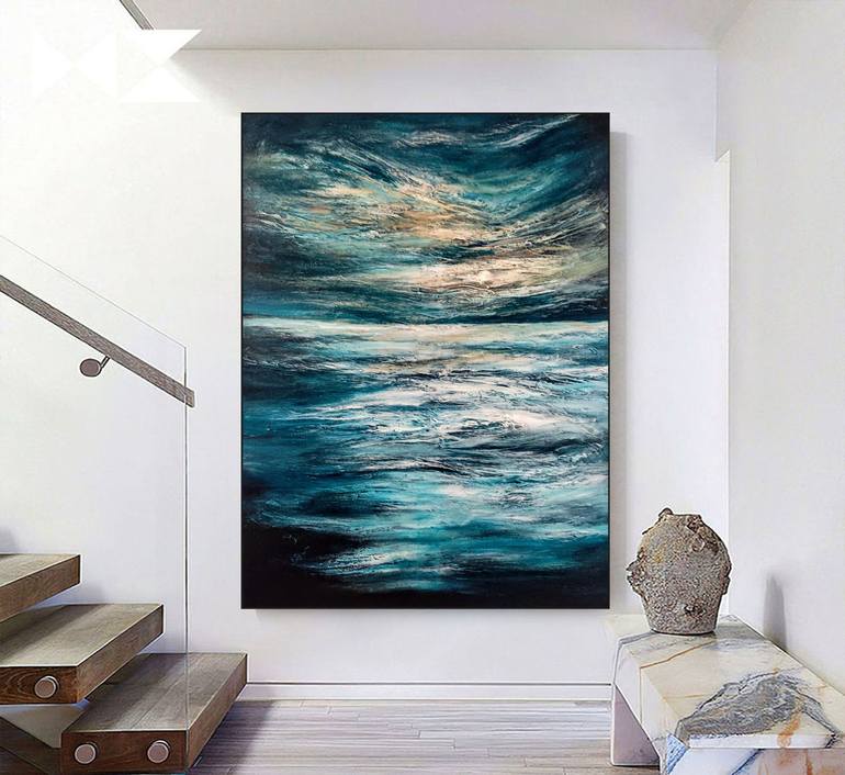 Original Abstract Seascape Painting by Alexandra Petropoulou