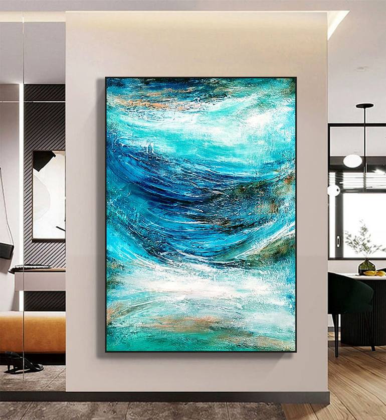 Original Art Deco Abstract Painting by Alexandra Petropoulou