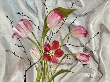Original Abstract Floral Paintings by Alina Lark