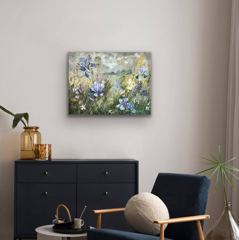 Original Color Field Painting Floral Painting by Alina Lark