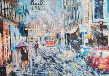 Original Expressionism Cities Paintings by Alina Lark