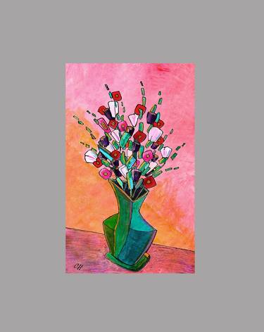 Print of Abstract Expressionism Floral Paintings by Cameron Harvey