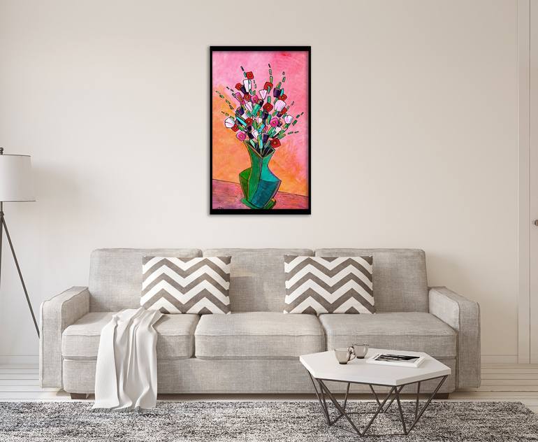 Original Abstract Expressionism Floral Painting by Cameron Harvey