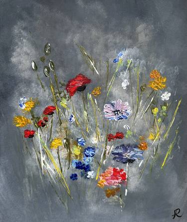 Original Abstract Floral Paintings by Aleksandra Renner