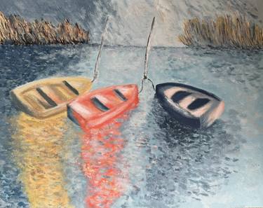 Original Impressionism Boat Paintings by Aleksandra Renner