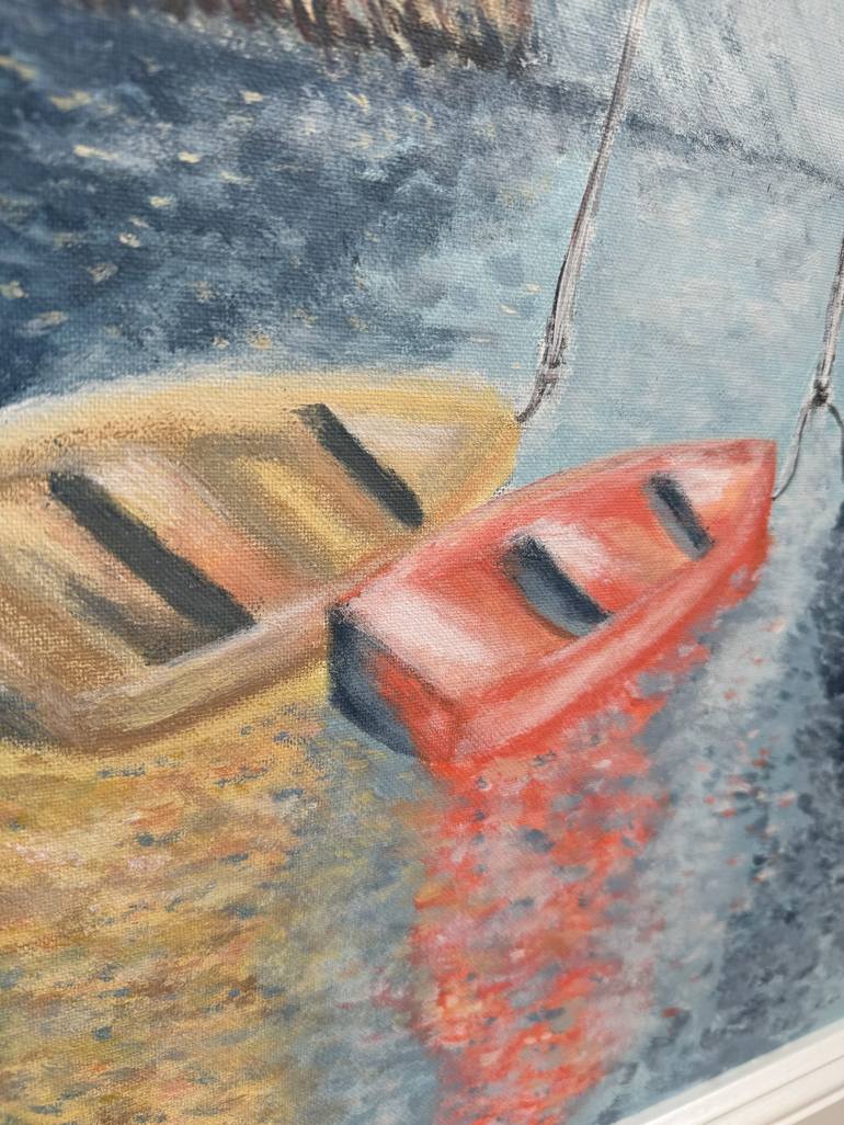 Original Impressionism Boat Painting by Aleksandra Renner