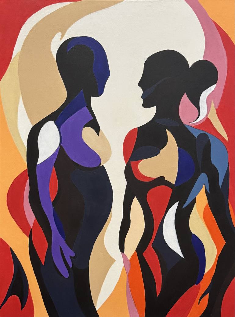 Original Abstract People Paintings by Aleksandra Renner