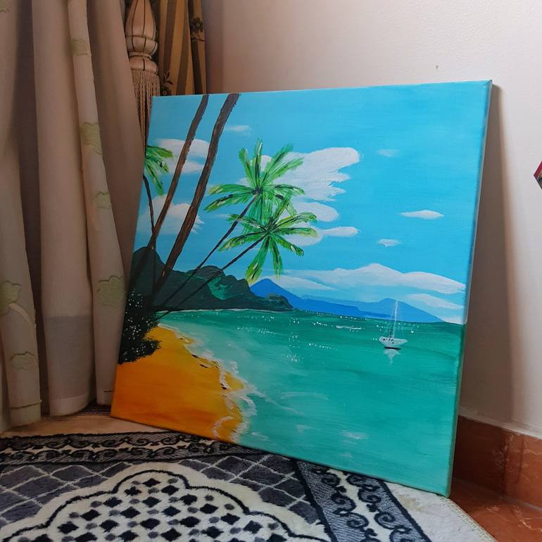 Original Abstract Beach Painting by mahmoud mohsen