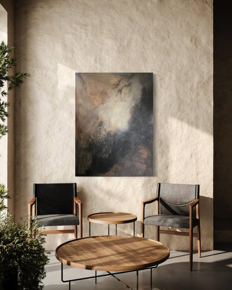 Original Black & White Abstract Painting by Joanna Milo