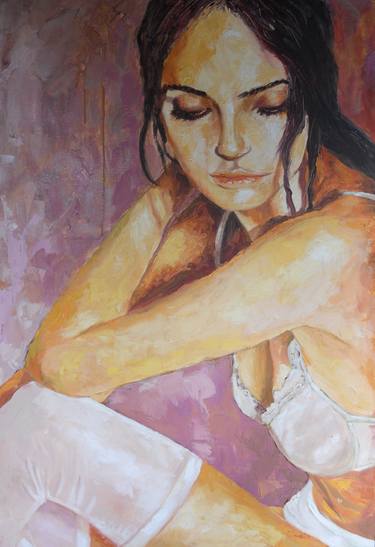 Original Figurative Women Paintings by Michele Cannavale