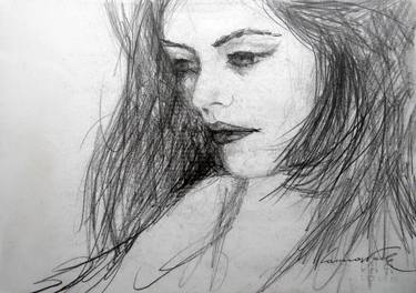 Original Impressionism Women Drawings by Michele Cannavale