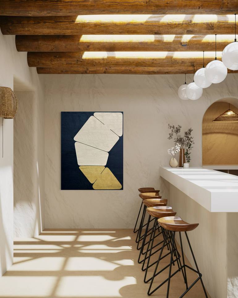 Original Geometric Abstract Mixed Media by Aric Ben Simon