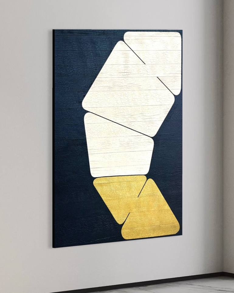 Original Geometric Abstract Mixed Media by Aric Ben Simon