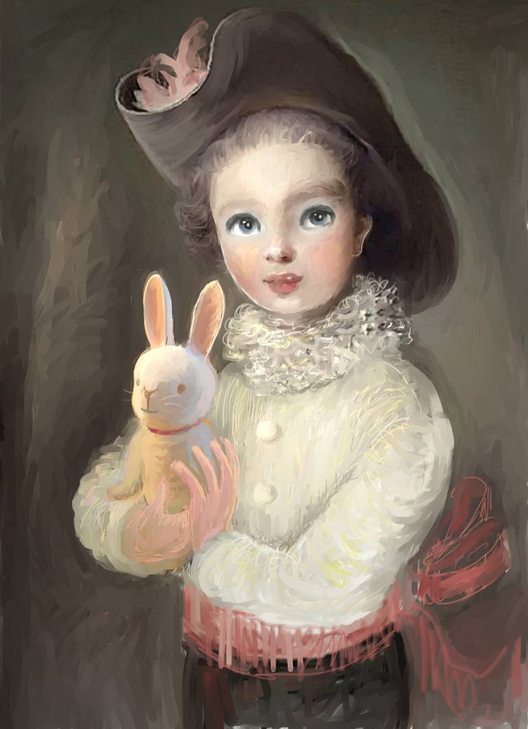 Original People Painting by Catherine Denvir | Contemporary Art on Canvas | Sugar Pink