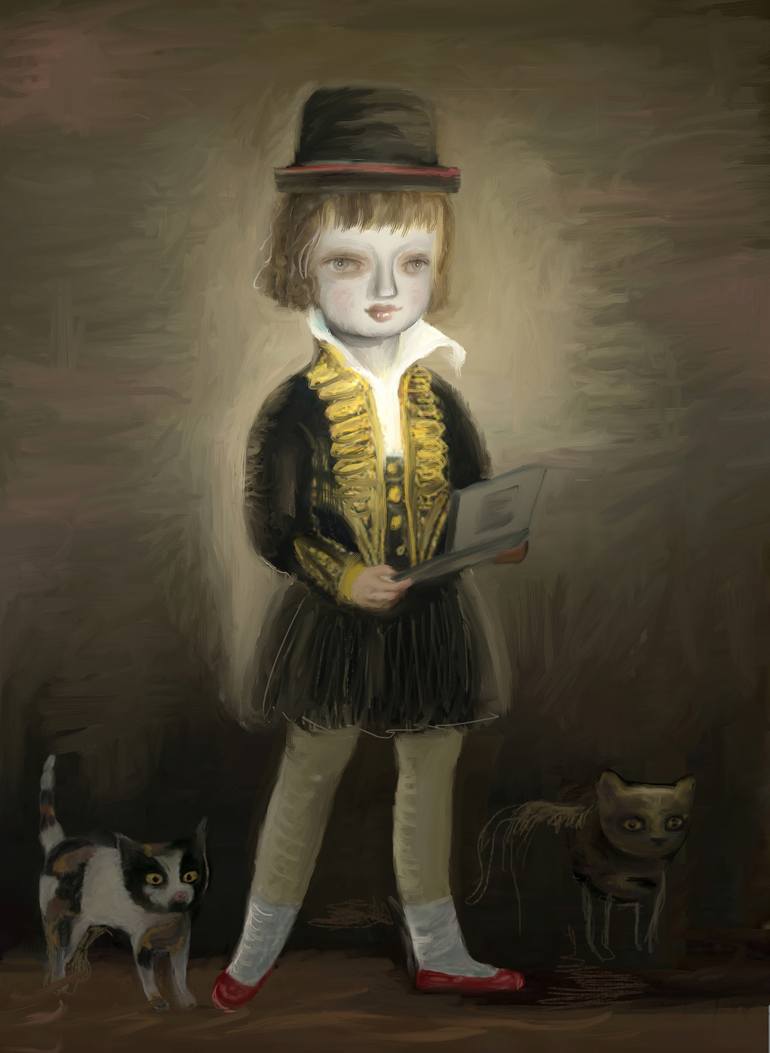 Goya's Cats Painting by Catherine Denvir | Saatchi Art