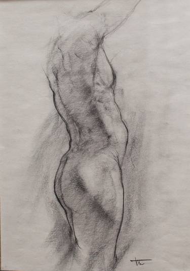 Original Figurative Nude Drawing by Thomas Hernandez