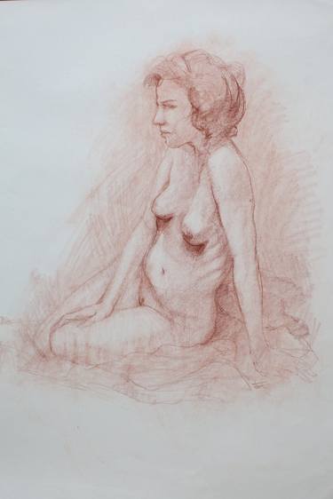 Original Figurative Nude Drawing by Thomas Hernandez