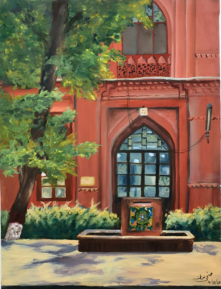 Original Post-impressionism Architecture Painting by Humaira  Faisal