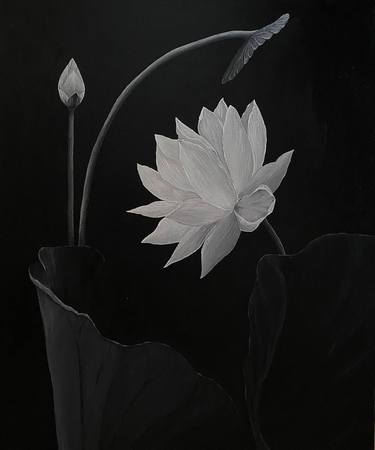 Original Black & White Floral Paintings by Anastasiia Dimitrova