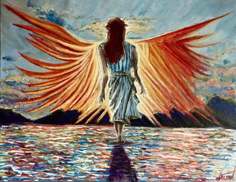 Original Love Painting by David Bahr | Contemporary Art on Canvas | Into the Sunset