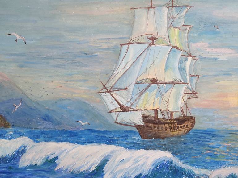 Original Impressionism Seascape Painting by Nataliia Fomichova
