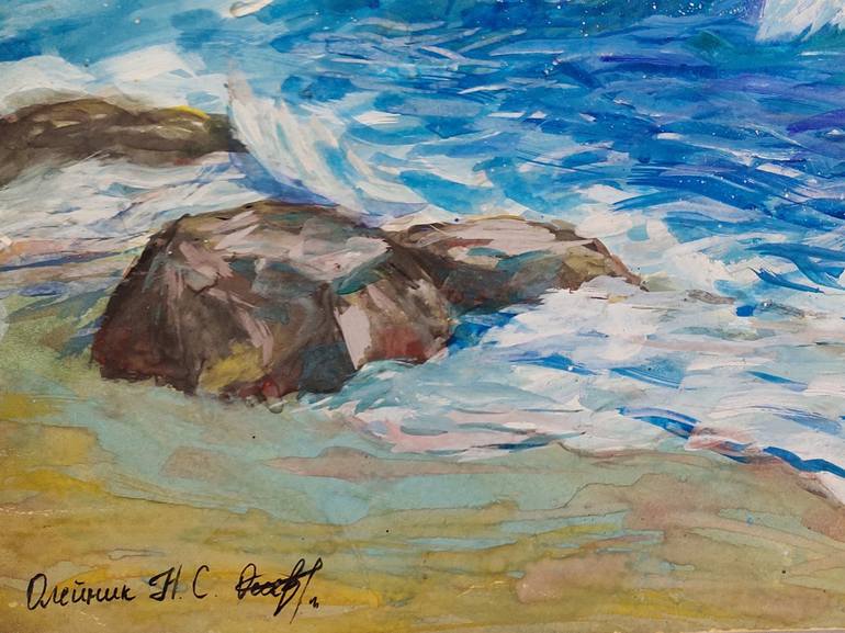 Original Impressionism Seascape Painting by Nataliia Fomichova