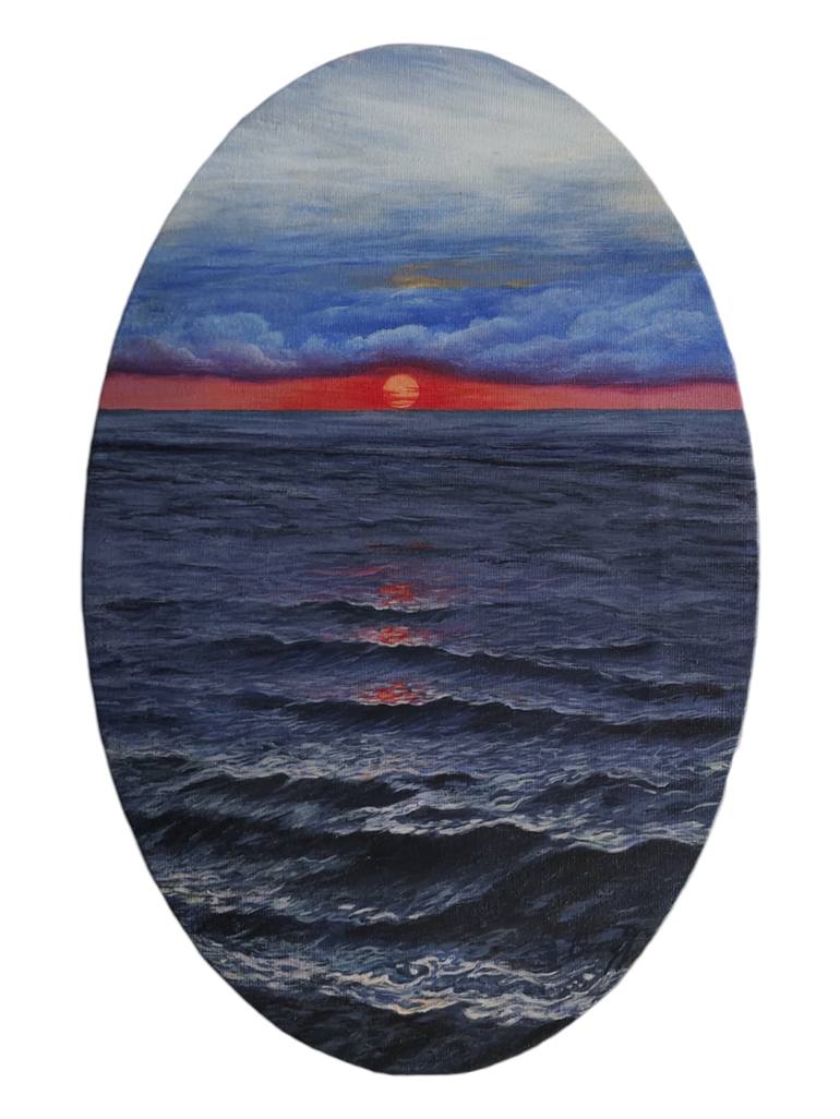 Print of Realism Seascape Paintings by Nataliia Fomichova
