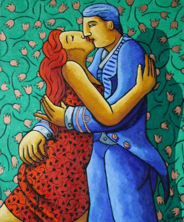 Original Figurative Love Paintings by Jacques Tange