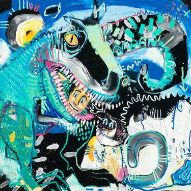 Original Abstract Expressionism Animal Painting by Daniel McClendon