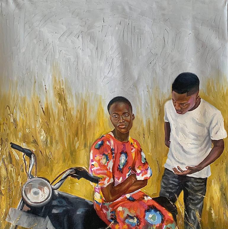 Original Love Painting by Michael Michael | Impressionism Art on Canvas | A MOMENT ALONG THE WAY