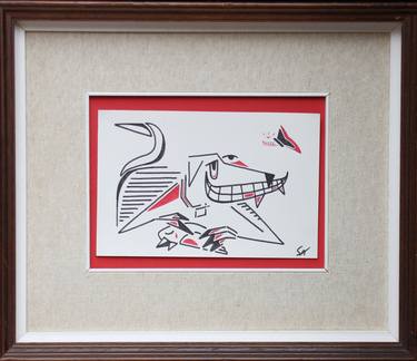 Original Cubism Animal Drawings by Marco Saba