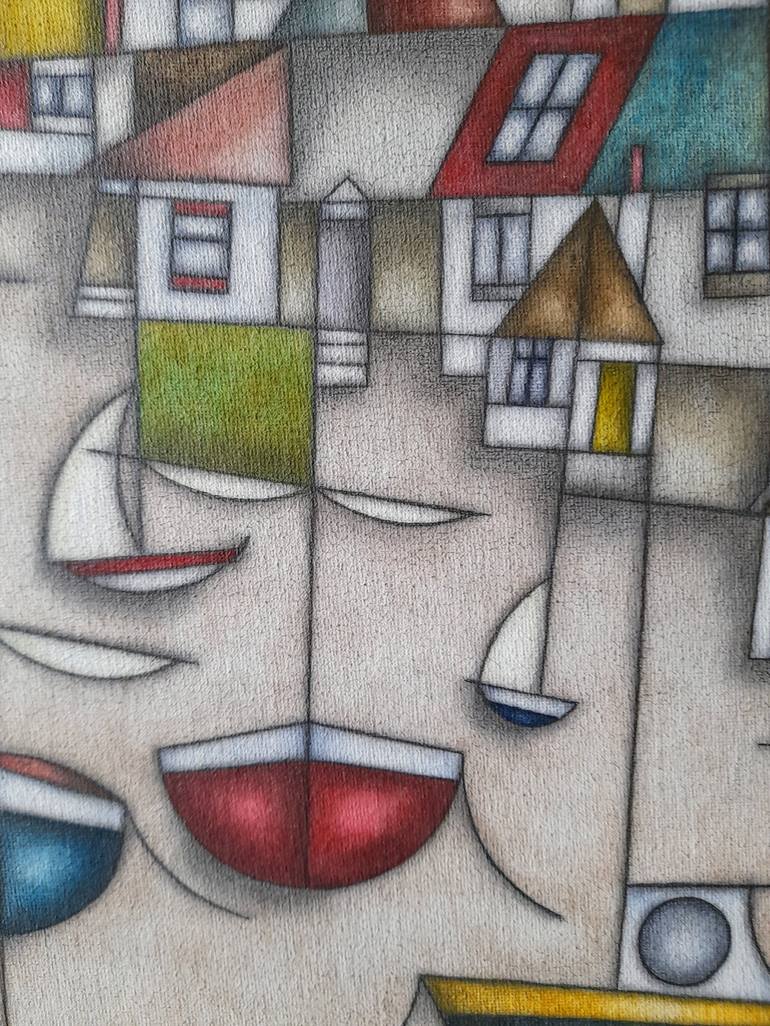 Original Abstract Boat Painting by Peter Bell