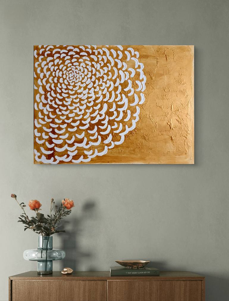 Original Abstract Floral Painting by Fouzia Bano