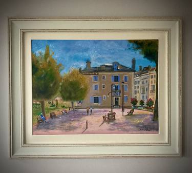 Summer Light in Front of the Big House With Blue Shutters thumb