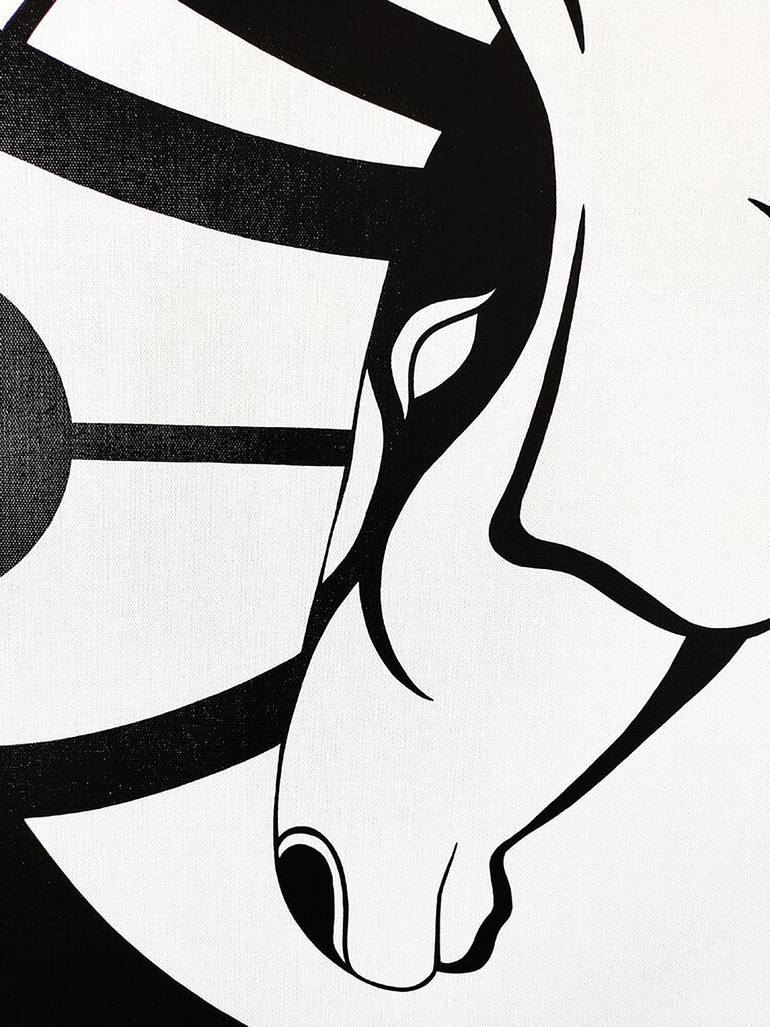 Original Geometric Horse Painting by Caroline Huet