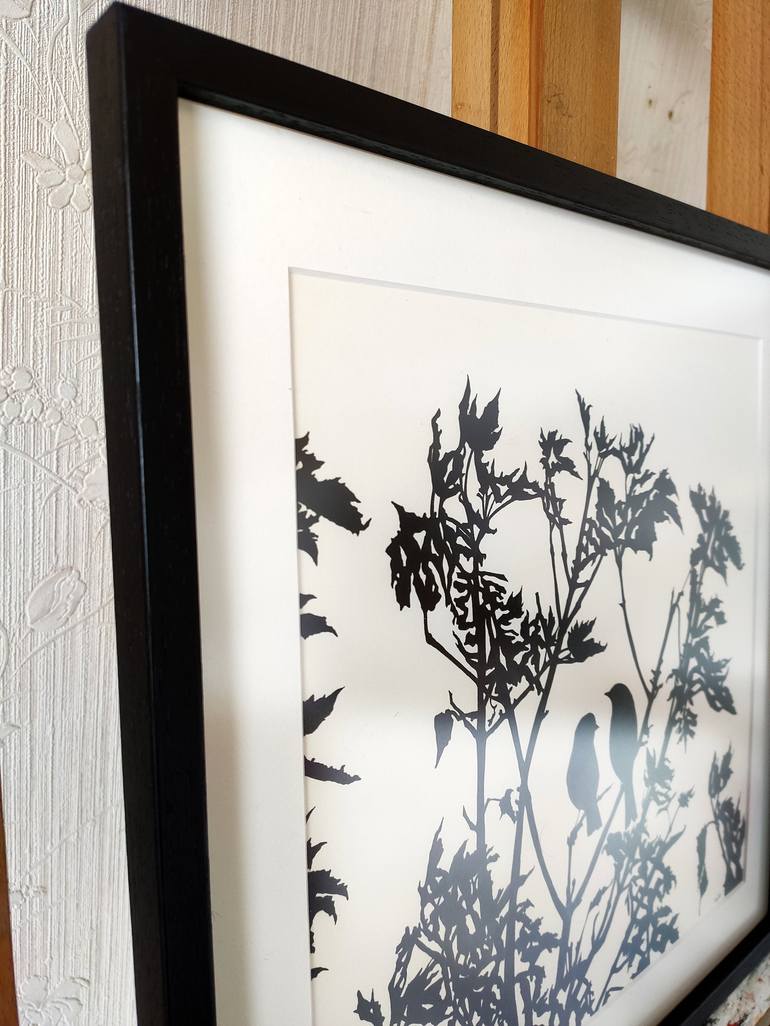 Original Black & White Floral Drawing by Caroline Huet