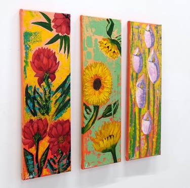 Original Abstract Expressionism Floral Paintings by Jessica Leigh