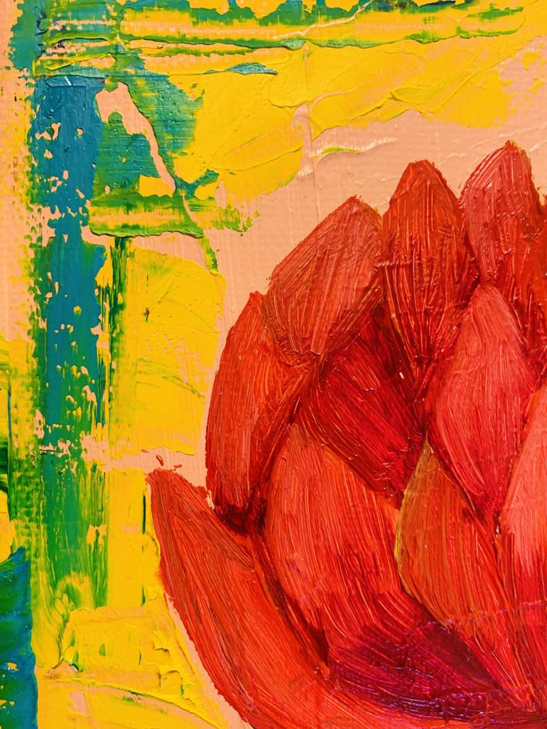 Original Abstract Expressionism Floral Painting by Jessica Leigh