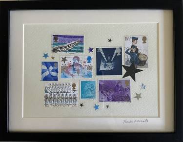 Vintage UK Postage Stamps Art thumb