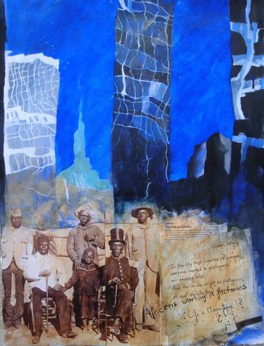 Original Expressionism People Collage by Mara Grubert