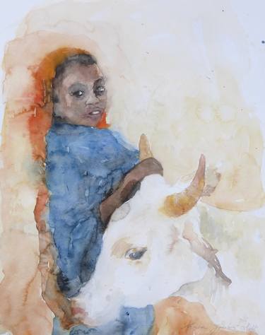 Eritraen woman with white bull thumb